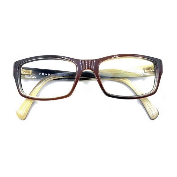 Prada VPR 06O EAP-1O1 Brown Rectangle Eyeglasses Frames 53-17 145 Italy Designer - Picture 12 of 12
